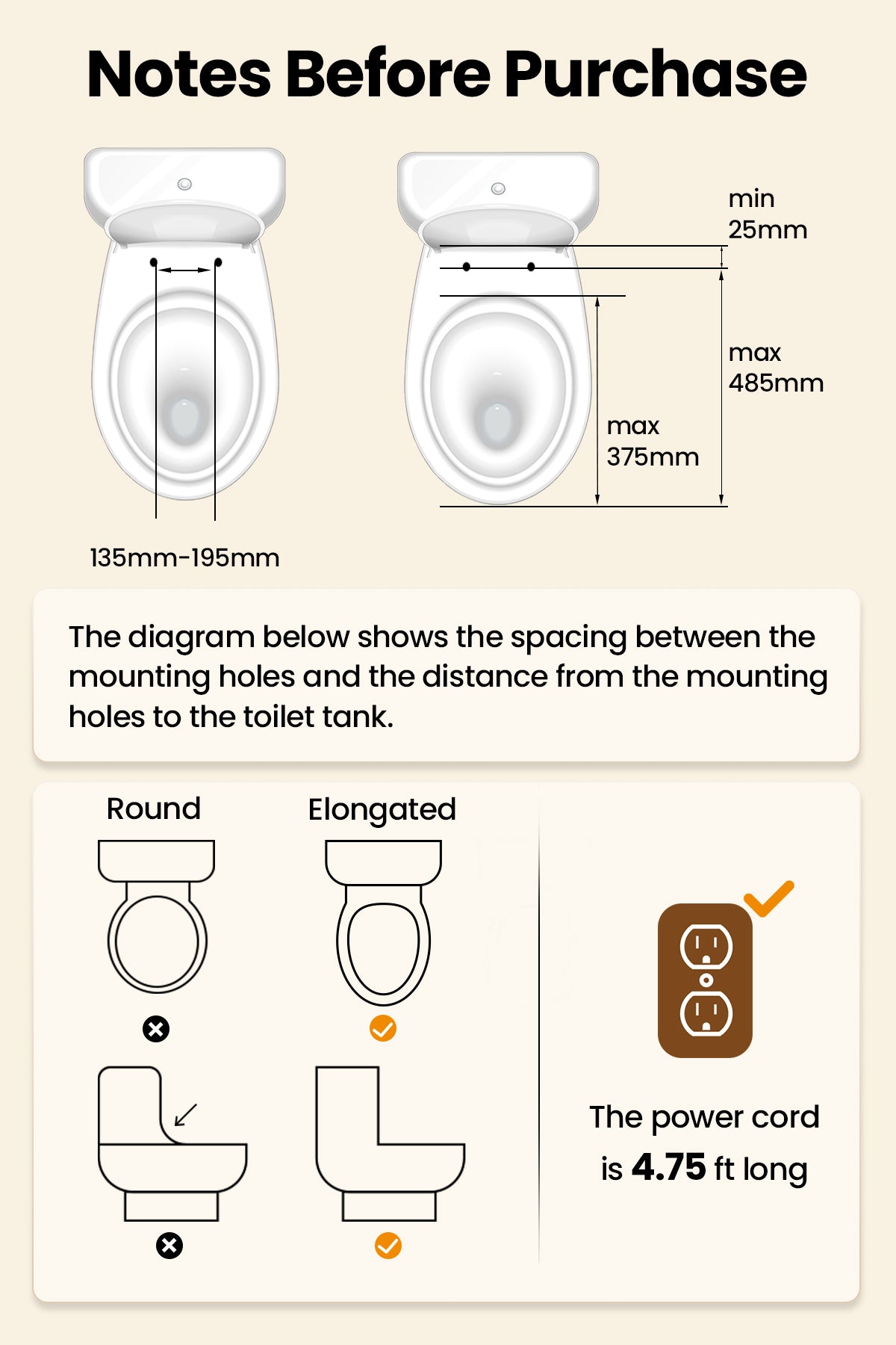 Tadashi Elongated Toilet Seat Bidet, Smart Electric Bidet with Remote Control, Bidets Attachment with Dryer, Warm Water Cleaning and Heated Seat