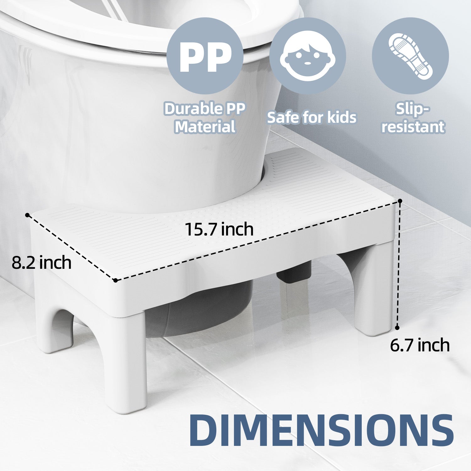 Toilet Stool Poop Stool,Heavy Duty Non-Slip Poop Foot Stool for Bathroom, Assistance Steps Stool for Adults and Children