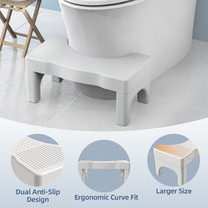 Toilet Stool Poop Stool,Heavy Duty Non-Slip Poop Foot Stool for Bathroom, Assistance Steps Stool for Adults and Children