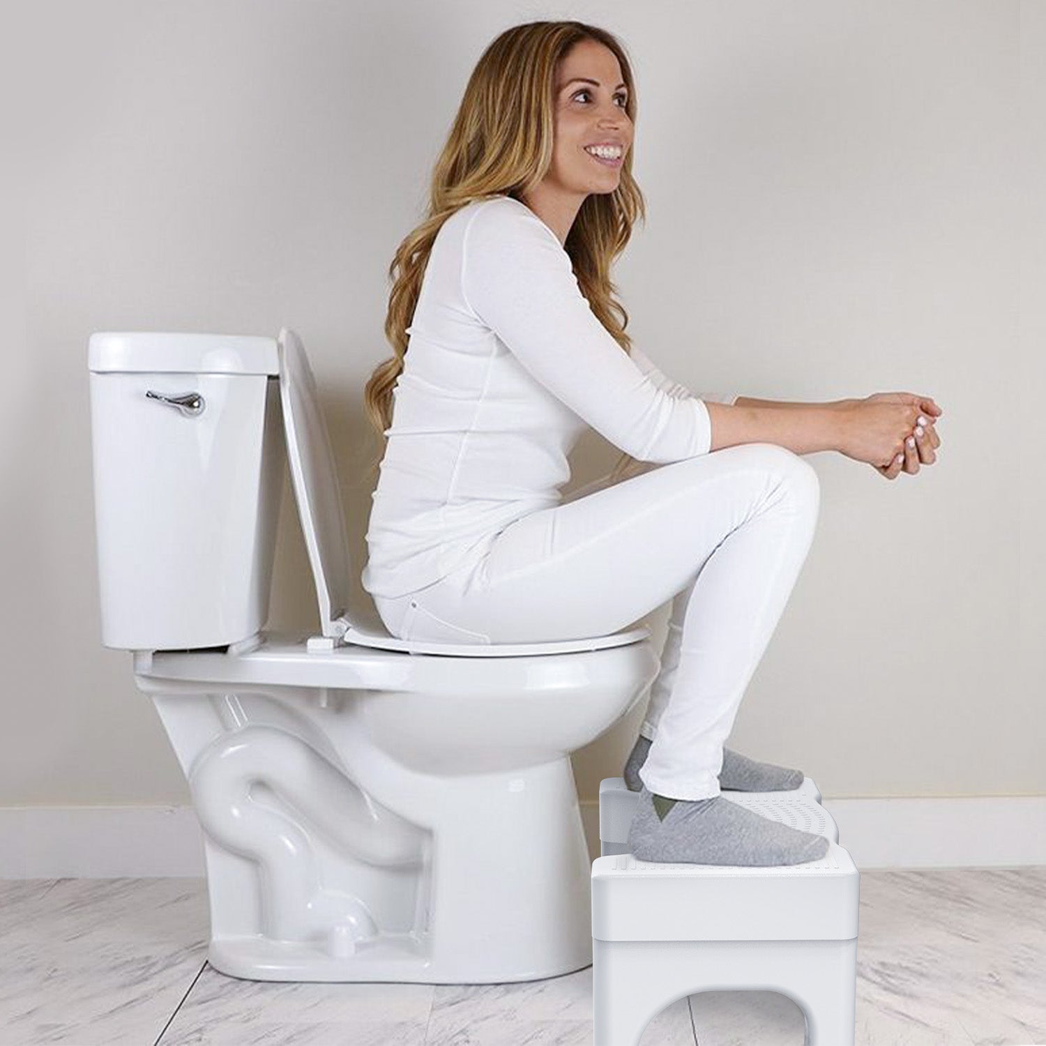 Toilet Stool Poop Stool,Heavy Duty Non-Slip Poop Foot Stool for Bathroom, Assistance Steps Stool for Adults and Children