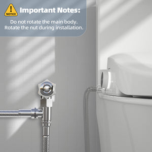 Bidet T-Valve Adapter, 3/8 x 3/8 x 1/2 Inch T-Fitting with Water Valve & 3/8 Inch Hose for Bidet